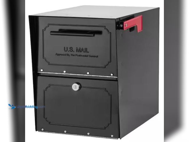 Lot 49-1569612 - Architectural Mailboxes Oasis Classic Black, Extra Large, Steel, Locking, Post Mount Parcel Mailbox ...
