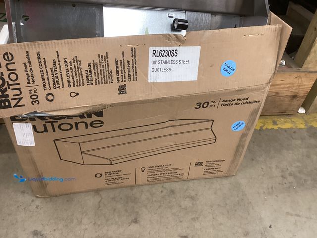 Lot 49-5452080 - Broan Nutone Range Hood RL6200 Series 30 inch. Item is unused.