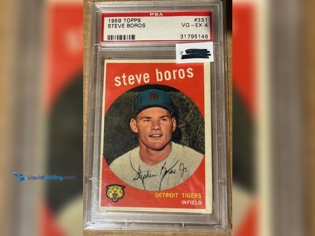 Lot 49-1505017 - COLLECTIBLE WOW GRADED CARD! 1959 TOPPS STEVE BOROS #331 PSA GRADED 4 VG-EX #COINS0122