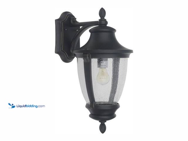 Lot 49-5454347 - 3-Light Matte Black Outdoor Semi-Flush Mount Light with Clear Glass Shades. 
Model # HD6089D item i...