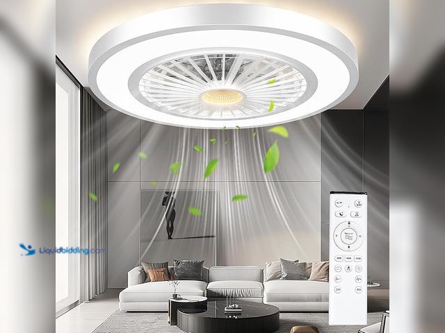 Lot 49-1520889 - 22'' Ceiling Fans with Lights and Remote, Stepless Dimmable Ceiling Fans with Night Light, 3000-6500...