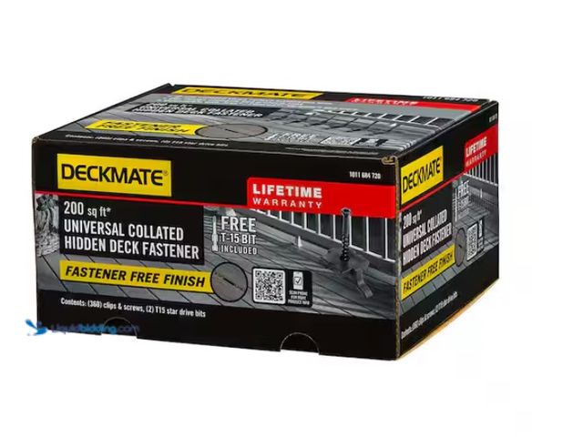 Lot 49-1622755 - DECKMATE 360-Pack 200 sq ft. Black Collated Universal Hidden Deck Fasteners for Grooved Decking, Mod...