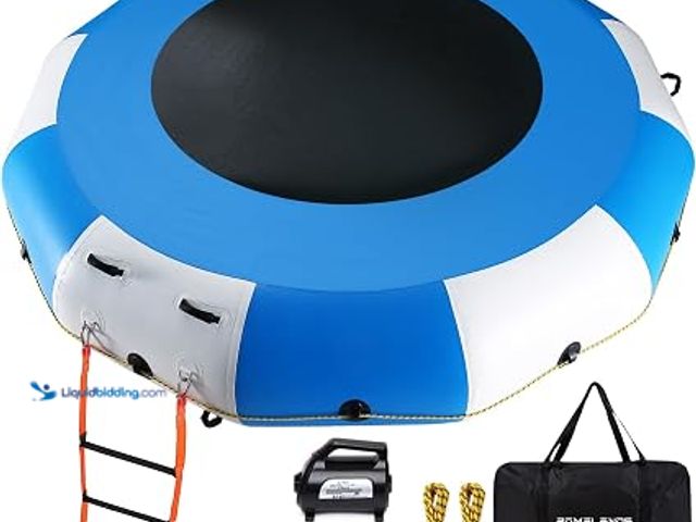 Lot 49-2025415 - ROMELANDS Inflatable Water Trampoline, 10FT Portable Floating Trampoline for Lake, Pool, Ocean, Swim...