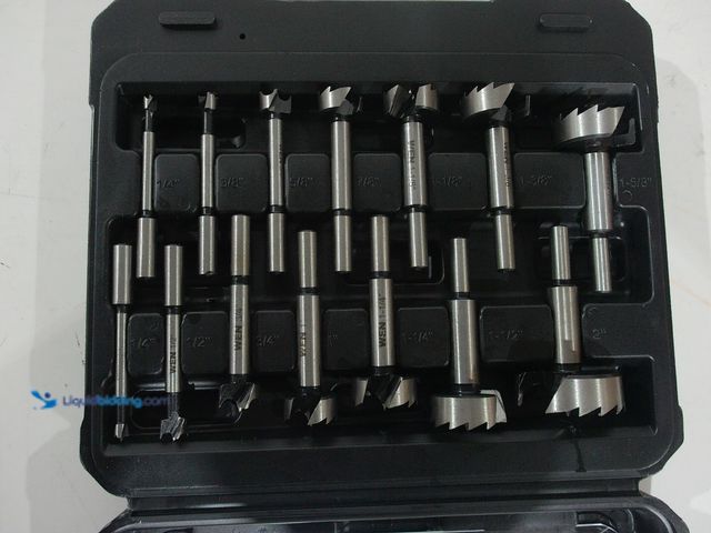 Lot 49-2006009 - WEN 14-Piece Forstner Bit Set with Carrying Case, Model # FB5114, Slightly used, Has attachments, Sc...