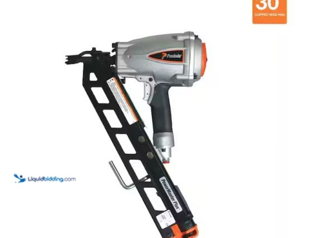 Lot 49-1630629 - Paslode Pneumatic 3-1/2 in. 30-Degree Air Corded PowerMaster Plus Clipped-Head Framing Nailer Model ...