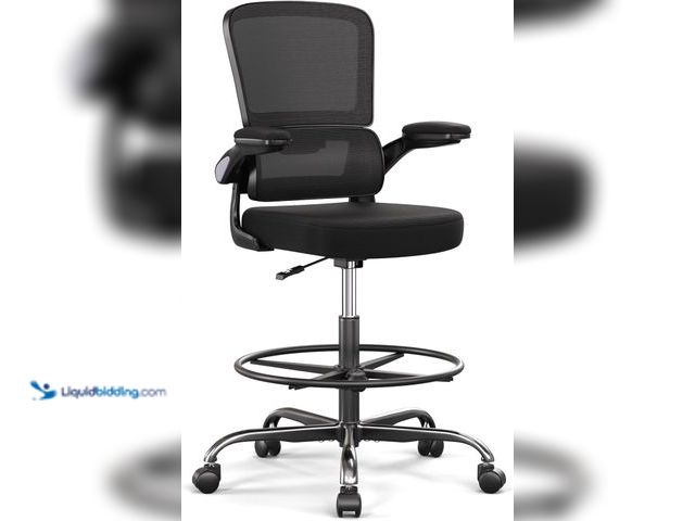 Lot 49-5482017 - Ergonomic Drafting Chair with Footrest,Tall Office Chair for Standing Desk with Flip-up Armrests wit...