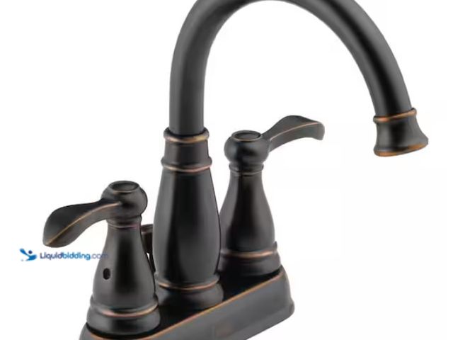 Lot 49-1567563 - Delta Porter 4 in. Center set 2-Handle Bathroom Faucet in Oil Rubbed Bronze, Model # 25984LF-OB-ECO,...