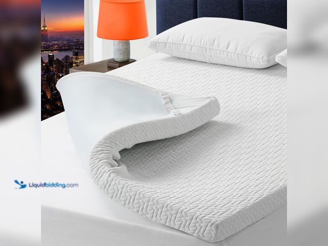 Lot 49-5416287 - bedluxury 3 Inch Twin Size Mattress Topper Gel Memory Foam, High Density Soft Foam Mattress Pad Cove...