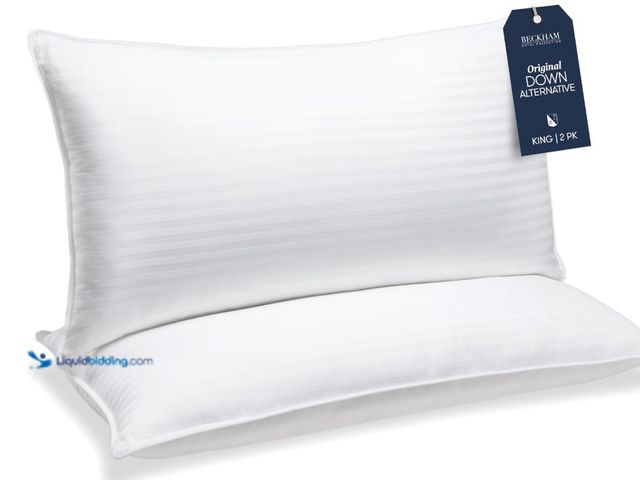 Lot 49-1516946 - Beckham Hotel Collection Bed Pillows King Size Set of 2 - Down Alternative Bedding Gel Cooling Big P...