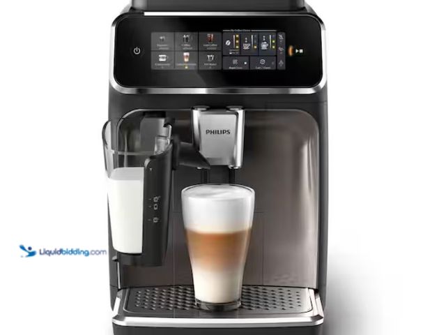 Lot 49-1567085 - Philips 1-Cup Fully Automatic Espresso Machine with LatteGo Milk Frothier, Black and Chrome, Model #...