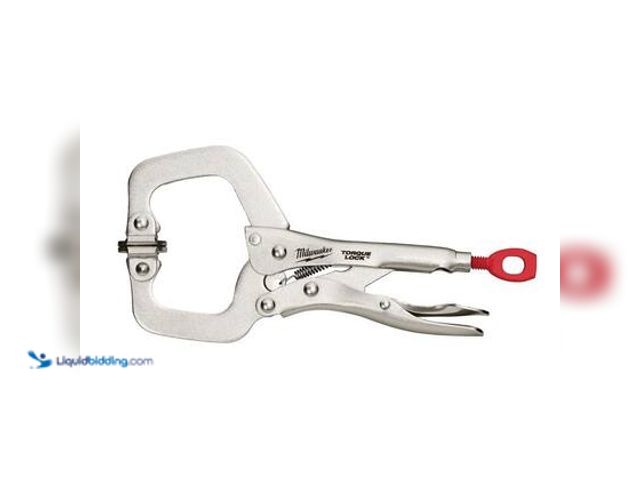 Lot 49-5544483 - Milwaukee 6 in. Torque Lock Locking Pliers C-Clamp With Swivel Jaws. Model # 48-22-3522. Unused
