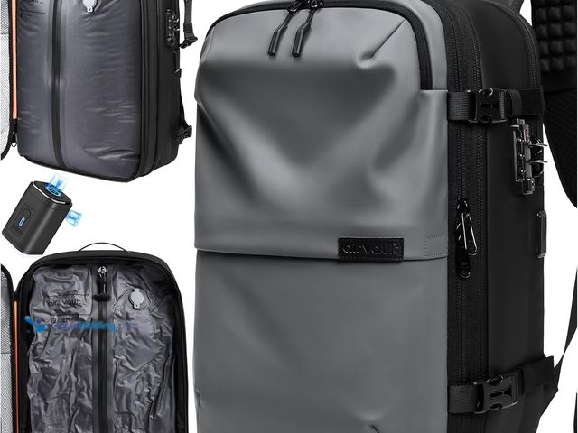 Lot 49-5437924 - AirVault Vacuum Seal Travel Backpack 60L - Expandable Air Compression Vacuum System, Water-Resistant...