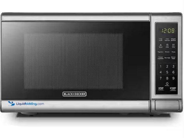Lot 49-1549189 - BLACK+DECKER 0.7 cu. ft. 700 Watt Compact Countertop Microwave in Stainless Steel with Safety lock, ...