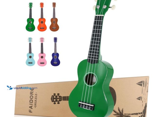 Lot 49-3431874 - Ukulele for Beginners 21 Inch Soprano Ukulele Hawaiian Ukeleles for Kids Adults（Green), Model # B09P...