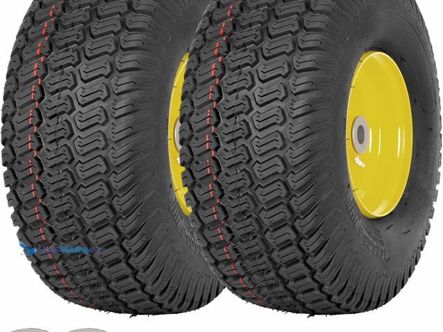 Lot 49-3513436 - (2 Pack) WEIZE 15x6.00-6 Tubeless Tire and Wheel Assembly, Replacement Lawn Mower Front Tires, Compa...