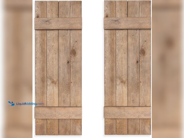 Lot 49-3564221 - Ilyapa Wood Shutters Wall Decor - Farmhouse Style Barn Door Shutters for Interior Wall Art Unused