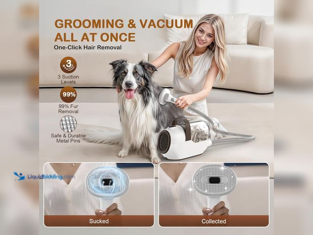 Lot 49-5461337 - Ozumek Dog Grooming Vacuum. Model; B0DW3SZ2F2. Used, doesn’t have all attachments