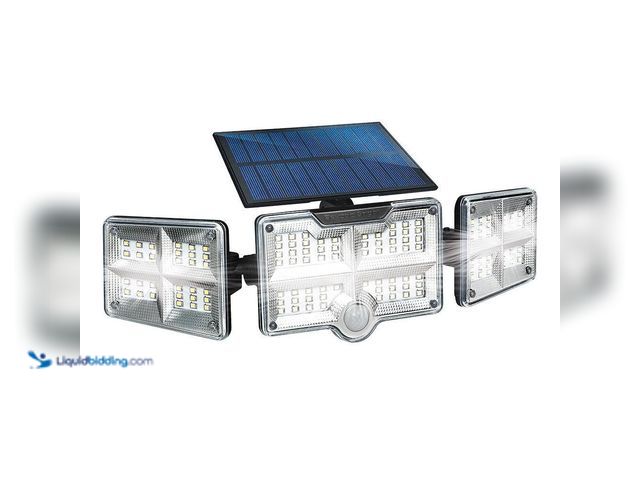 Lot 49-5416206 - BEYOND BRIGHT Black Motion Sensing Outdoor Integrated LED Solar Flood Light. [Model # BEBRSOL-PD27] ...