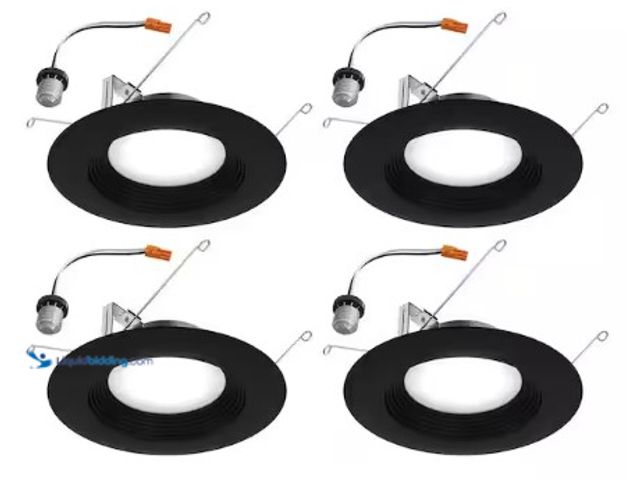 Lot 49-3631168 - (4-Pack) HALO LTT 5/6 in. Adjustable 5 CCT, New Construction/Remodel/Retrofit, Integrated LED Regres...