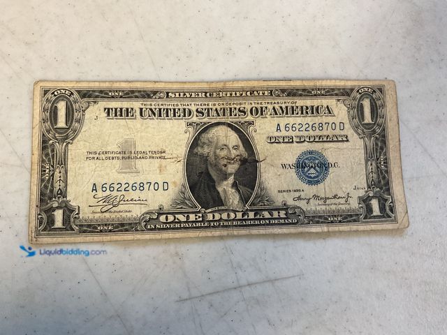 Lot 49-1505433 - 1957 A BLUE SEAL UNITED STATES ONE DOLLAR SILVER CERTIFICATE #COINS0122