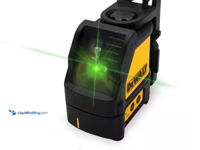 Lot 49-3433382 - DEWALT 100 ft. Green Self-Leveling Cross Line Laser Level with Case, Model # DW088CG, Slightly used,...