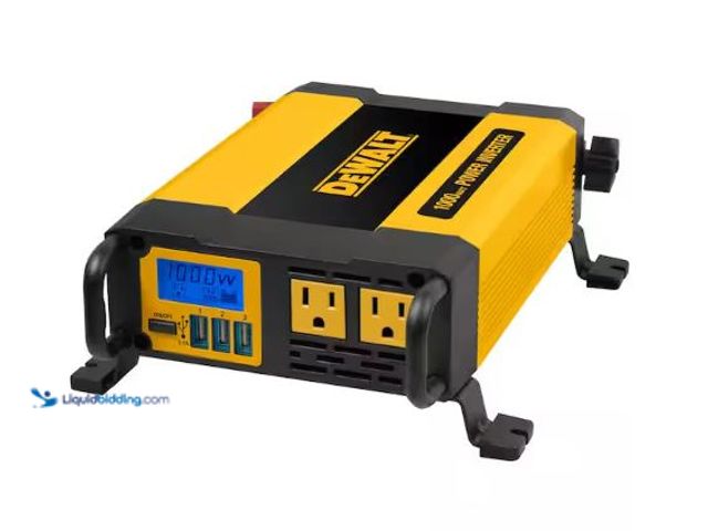 Lot 49-3432486 - DEWALT 1000-Watt Portable Car Power Inverter with Triple USB Ports, Model # DXAEPI1000, Unused, Unab...