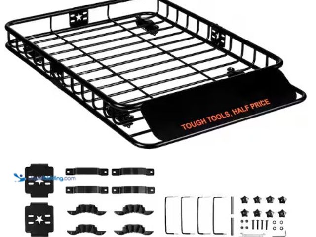 Lot 49-2022504 - VEVOR Roof Rack Cargo Basket 200 LBS. Capacity 46 in. x36 in. x4.5 in. Rooftop Cargo Carrier for SUV...