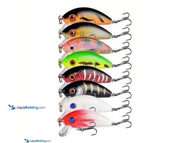 Lot 49-5393317 - Lot of 8 Crankbait Fishing Lures 1.96" 3.6g - NEW - The set includes a variety of colorful and reali...