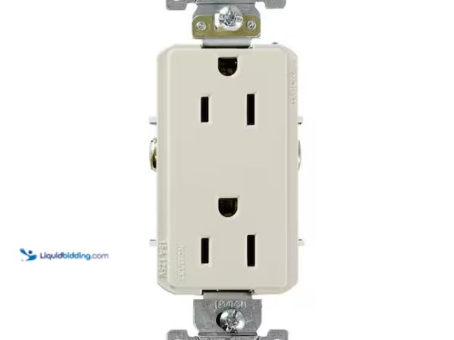 Lot 49-1567602 - Lot of (40) pcs. Leviton Decora Plus 15 Amp 125 V Industrial Grade Duplex Outlet/Receptacle, Light A...