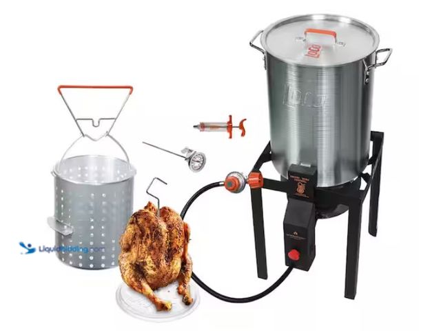 Lot 49-1570195 - LOCO 30 qt. Sure Spark Turkey Fryer, Model # LCTFKESB30CAP1, Unused, Scuffs & scratches from shippin...