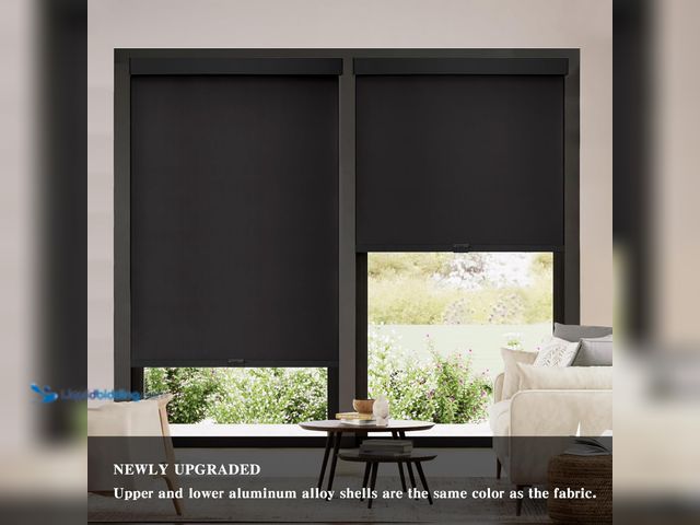 Lot 49-3565839 - AOSKY Blackout Roller Shades Cordless Blinds for Windows, Free-Stop Shades with Valance, Thermal Ins...