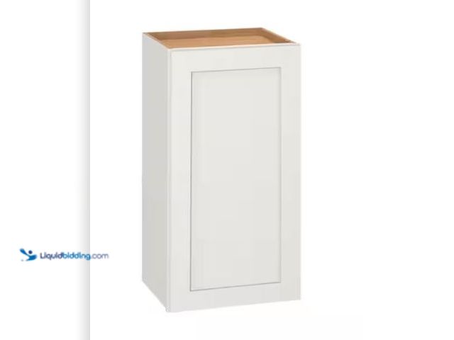 Lot 49-1569768 - Hampton Bay Westfield Feather White Shaker Stock Assembled Wall Kitchen Cabinet (15 in. W x 12 in. D...