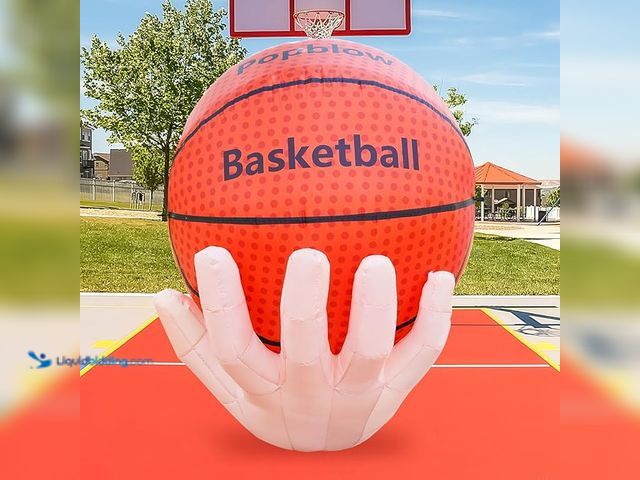 Lot 49-3472687 - Popblow 6Ft Tall Large Inflatable Basketball Theme Party Decorations, Blow Up Basketball Sports Acti...