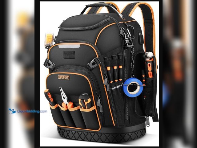 Lot 49-5413526 - Tool Backpack Bag, HVAC Bags for Men, Heavy Duty Black-Orange (New)