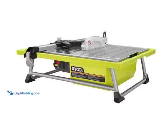 Lot 49-1627566 - RYOBI 4.8 -Amps 7 in. Blade Corded Tabletop Wet Tile Saw Model # WS722, Used, Has Attachments, Unabl...