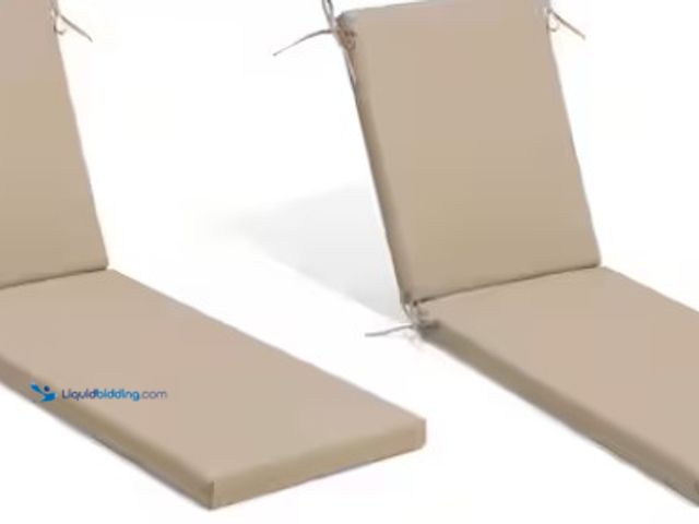 Lot 49-1637981 - 2 Pieces Outdoor Chaise Lounge Cushion Only, Beige 80 in. x 23 in. x 2.75 in. Thickened Patio Cushio...