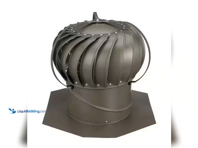 Lot 49-1569334 - Air Vent 12 in. Weatherwood Aluminum Externally Braced Wind Roof Turbine, Model # TOB12SWW, Unused. ...