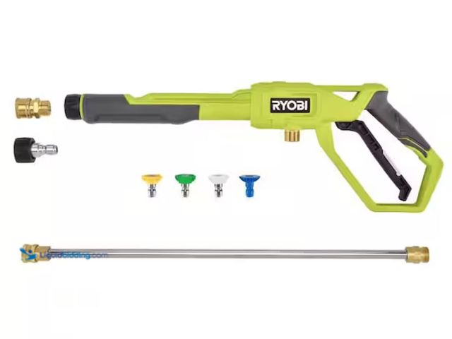 Lot 49-2005589 - RYOBI Pressure Washer Trigger Handle Kit with Quick-Connect Adaptors, Nozzles and Wand for Pressure ...