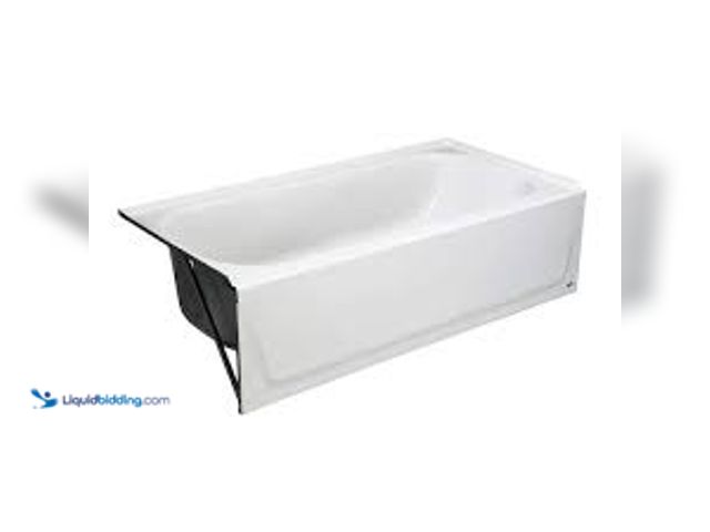 Lot 49-5475466 - Bootz Industries Aloha 60 in. x 30 in. Alcove Soaking Bathtub with Right Drain in White. Model # 011...