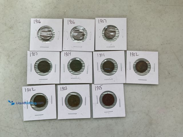 Lot 49-1505007 - LOT OF 10 EARLY 1900’S INDIAN HEAD PENNIES #COINS0122