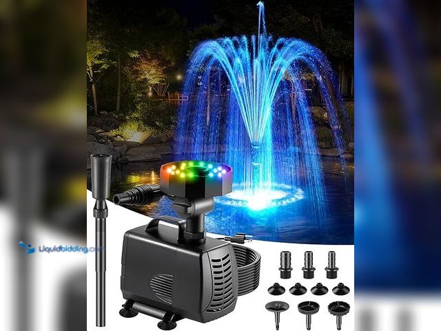 Lot 49-5411000 - Submersible Pump RGB Pond Filter System Kits,3-in-1 Pond Filter Fountain with Colorful Lights,660GPH...