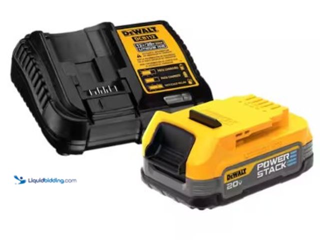 Lot 49-2022790 - DEWALT 20V MAX XR POWERSTACK Lithium-Ion Battery Starter Kit with 1.7Ah Battery and Charger, Model #...