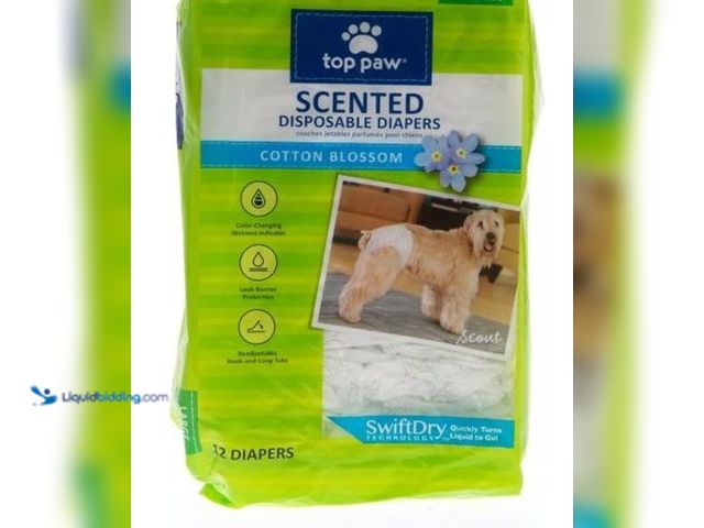 Lot 49-1519088 - (12) Top Paw Scented Disposable Dog Diapers - X-Large, Model# B075ZY717C, New, OTV.  Ref#MTMED0624