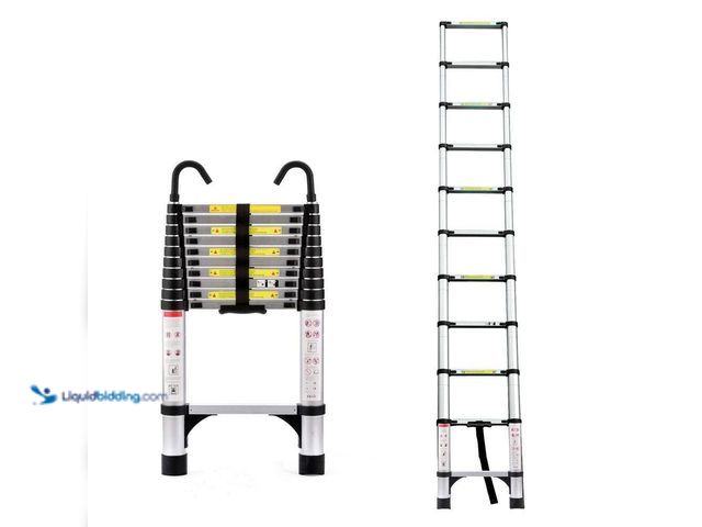 Lot 49-5552048 - WRIGHTMASTER
10.5 ft. Lightweight Aluminum Extension Ladder with 360° Rotatable Hook and Non-Marrin...