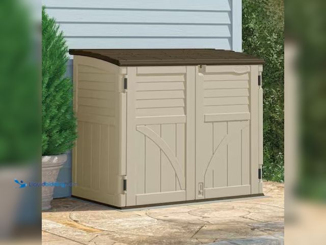 Lot 49-1519579 - Suncast 2 ft. 8 in. x 4 ft. 5 in. x 3 ft. 9.5 in. Resin Horizontal Storage Shed, Model # BMS3400, Un...