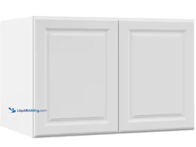 Lot 49-3615704 - Hampton Bay Hampton 36 in. W x 24 in. D x 24 in. H Assembled Deep Wall Bridge Kitchen Cabinet in Sat...