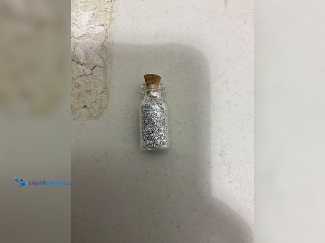 Lot 49-2009092 - Other WOW AN AMAZING RARE 1 INCH GLASS VILE OF PURE SILVER FLAKES AN AMAZING LOT FOR ANY COLLECTOR