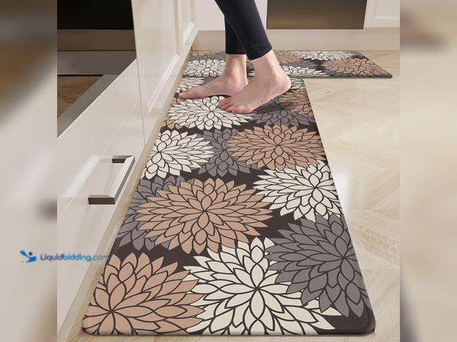 Lot 49-5437926 - HEBE Anti Fatigue Kitchen Rug Sets 2 Piece Non Slip Kitchen Mats for Floor Cushioned Kitchen Rugs an...