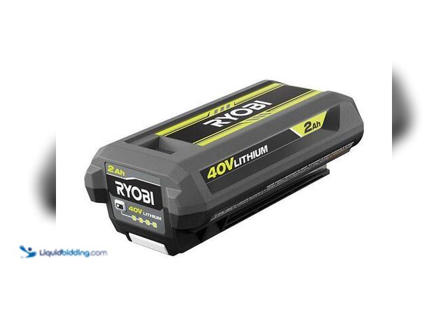 Lot 49-3616684 - RYOBI 40V Lithium-Ion 2.0 Ah Battery - slightly used, includes battery no charger , powers on SKU #1...