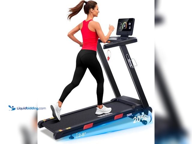 Lot 49-5472888 - Auto Incline Treadmill, 20% Incline, 3.0HP, 10 MPH Running Machine, 18.5" Wide Belt, 350 lbs Capacit...
